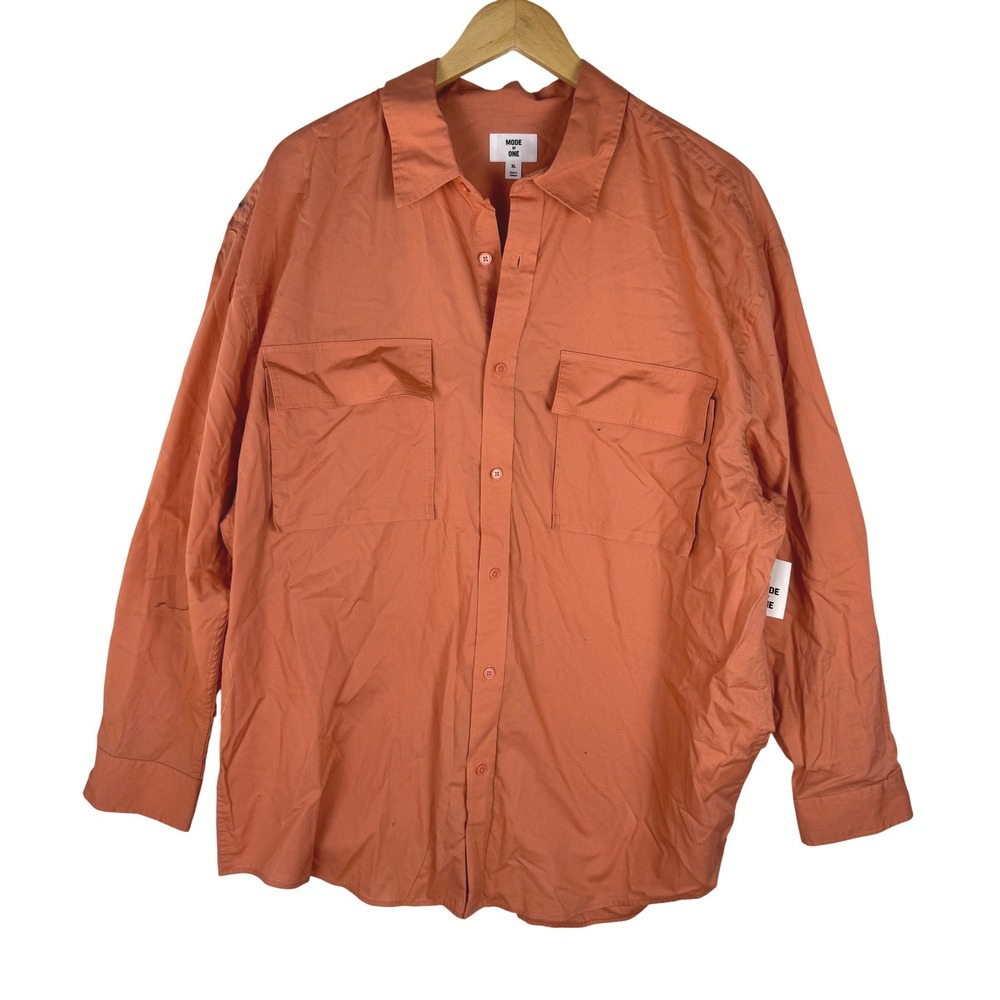 Mode of One Mens XL Sunbaked Clay Cotton Stretch Button Up Shirt‎ 100194392MN